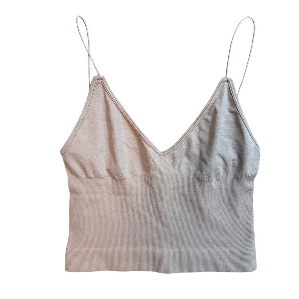 Free People Ali Low Back‎ Seamless Bra Size M/L Nude Stretch Comfy